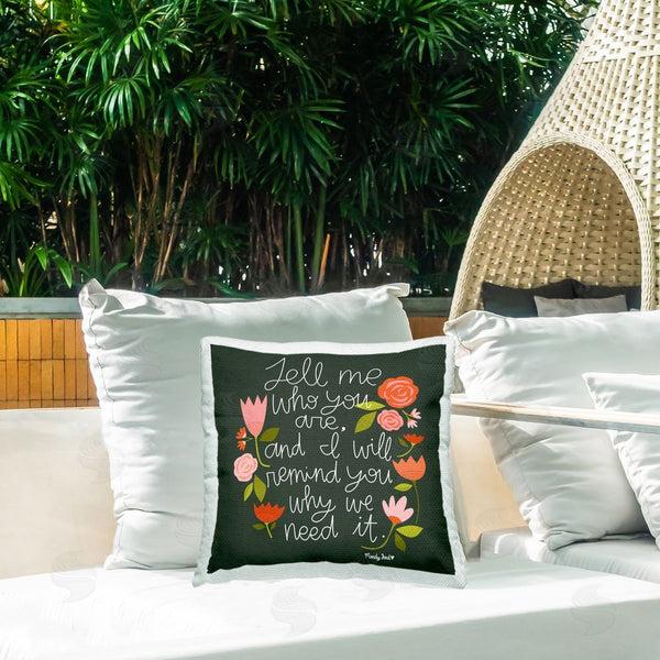Stupell Industries Mandy Ford Art + Illustration | Inspiring Quote With Florals Printed Throw Pillow
