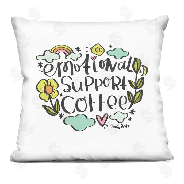 stupell industries Mandy Ford Art + Illustration | Motivational Support Coffee Printed Throw Pillow