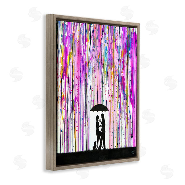 Stupell Industries Marc Allante | Bold Purple Rainfall Family Silhouette Wall Art