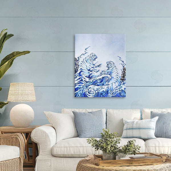 Stupell Industries Marc Allante | Crashing Waves Tigers Wall Art