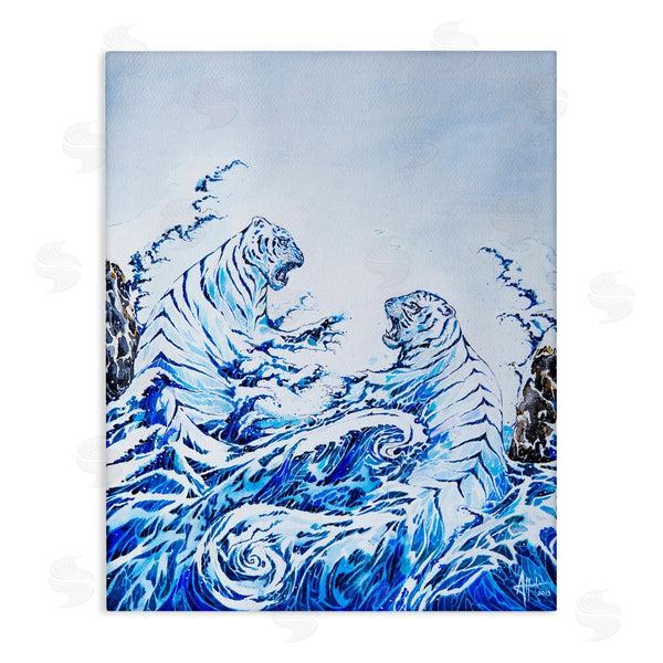stupell industries Marc Allante | Crashing Waves Tigers Wall Art