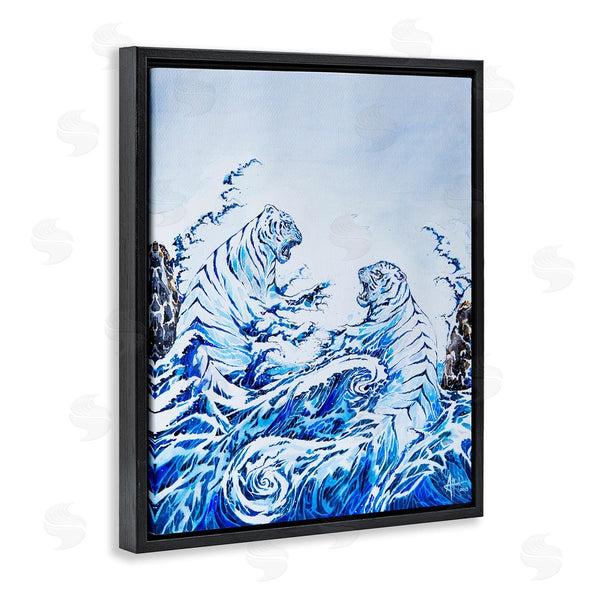 Stupell Industries Marc Allante | Dueling Tigers Ocean Waves Wall Art