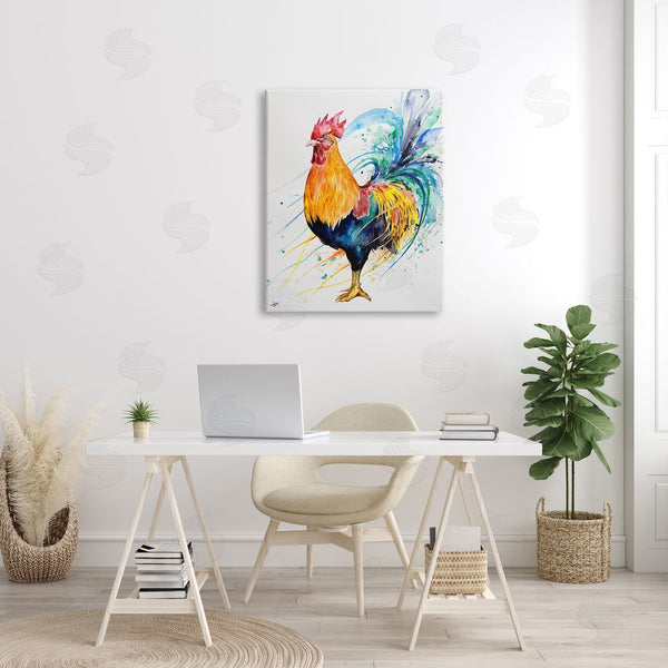Stupell Industries Marc Allante | Modern Rooster Rainbow Splatter Wall Art