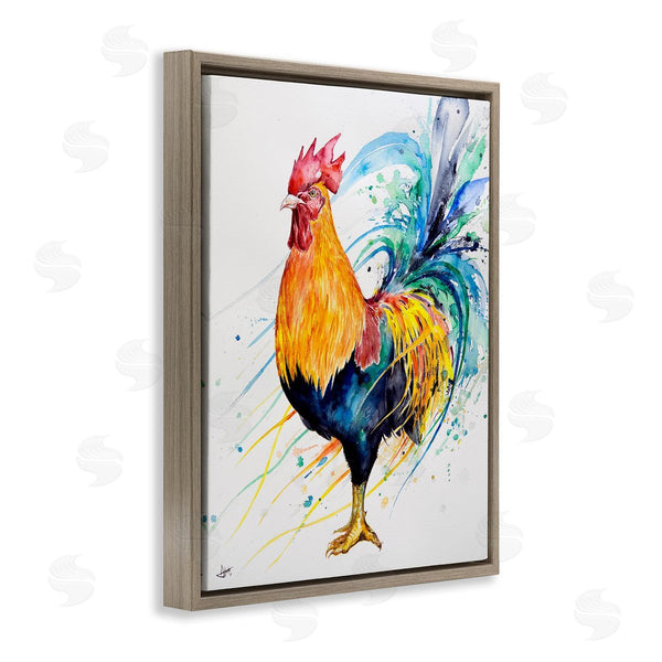 Stupell Industries Marc Allante | Modern Rooster Rainbow Splatter Wall Art