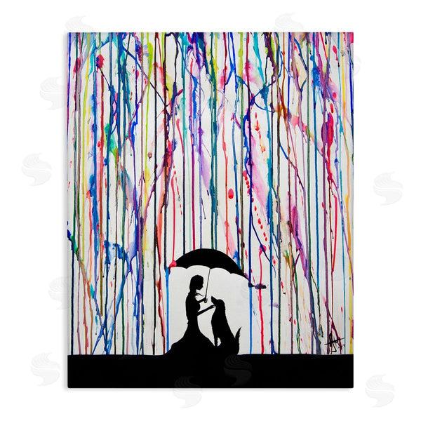 stupell industries Marc Allante | Modern Vivid Drip Silhouette Couple Wall Art