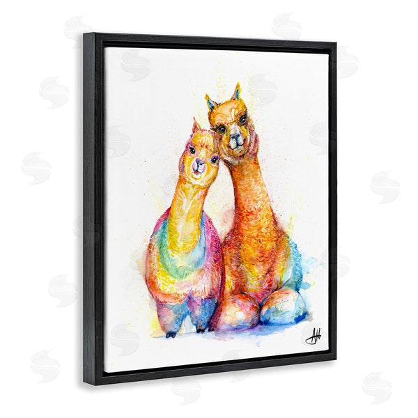 Stupell Industries Marc Allante | Smiling Alpacas Rainbow Animals Wall Art