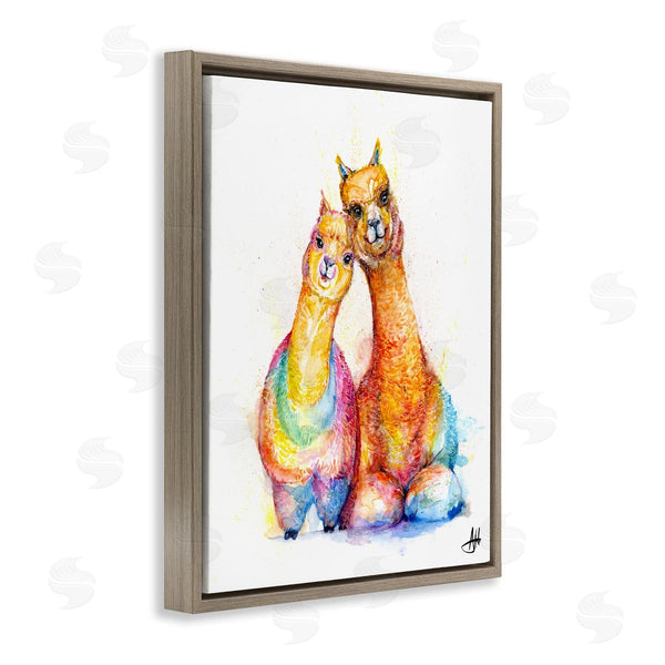 Stupell Industries Marc Allante | Smiling Alpacas Rainbow Animals Wall Art