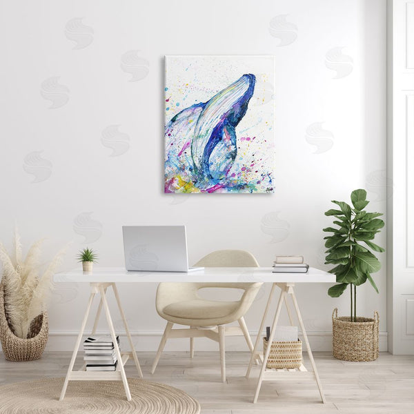 Stupell Industries Marc Allante | Splashing Whale Bubbles Marine Wall Art