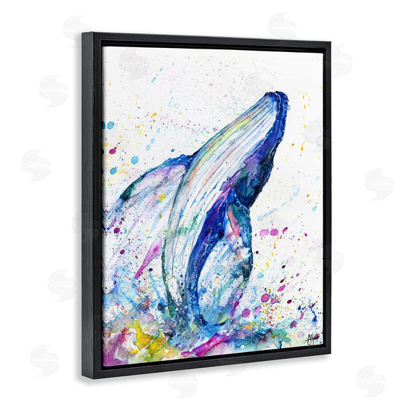 Stupell Industries Marc Allante | Splashing Whale Bubbles Marine Wall Art