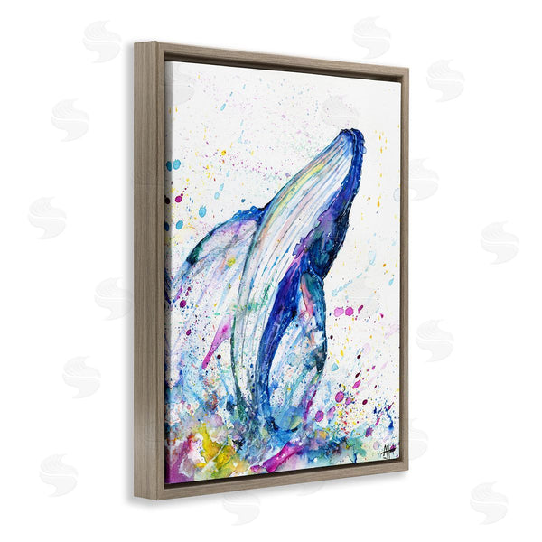 Stupell Industries Marc Allante | Splashing Whale Bubbles Marine Wall Art