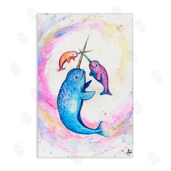 stupell industries Marc Allante | Three Narwhals in Pastels Wall Art