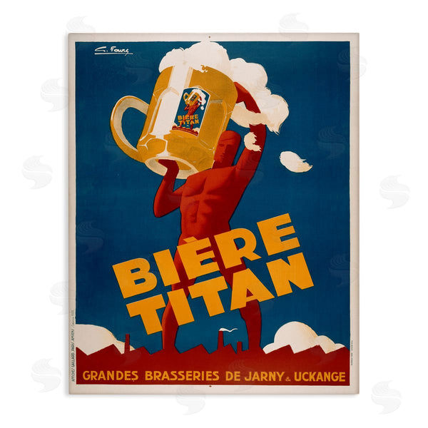 stupell industries Marcus Jules | Antique Holding Beer Advertisement