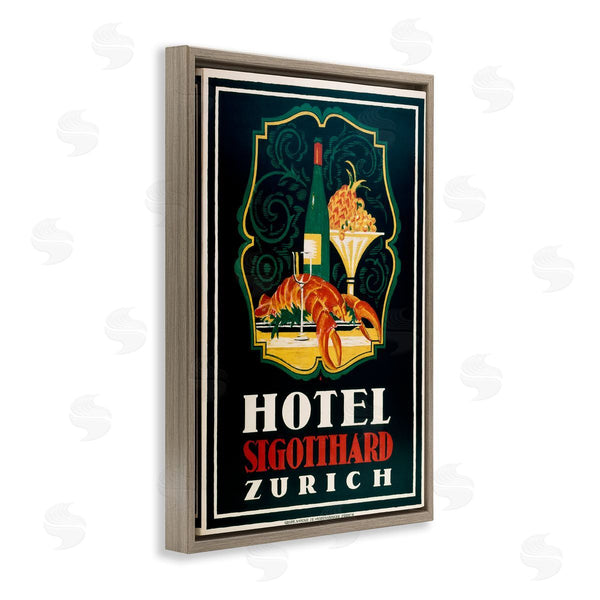 Stupell Industries Marcus Jules | Vintage Hotel Zurich With Lobster
