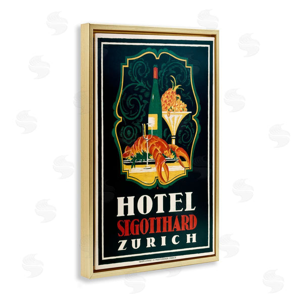 Stupell Industries Marcus Jules | Vintage Hotel Zurich With Lobster