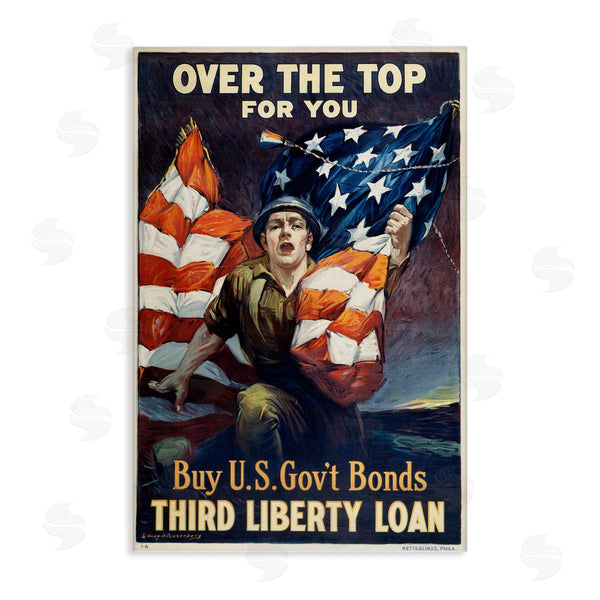 stupell industries Marcus Jules | Vintage Military Man & Flag