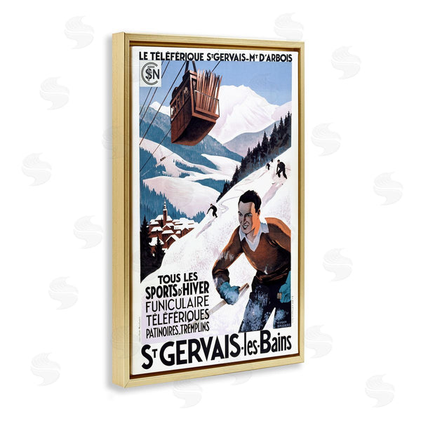 Stupell Industries Marcus Jules | Vintage Skiing Slopes Poster