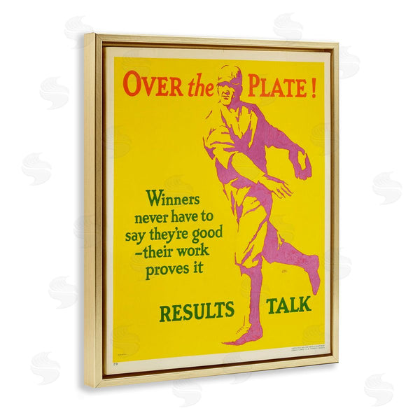 Stupell Industries Marcus Jules | Vintage Yellow Baseball Poster