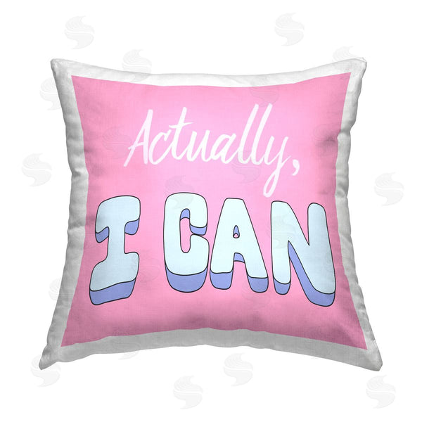 stupell industries Marcus Prime | Actually I Can Bold Pink Phrase Printed Throw Pillow