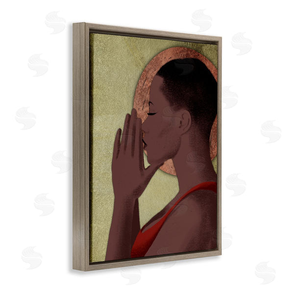 Stupell Industries Marcus Prime | African American Woman In Prayer Portrait Geometric Shapes Wall Art