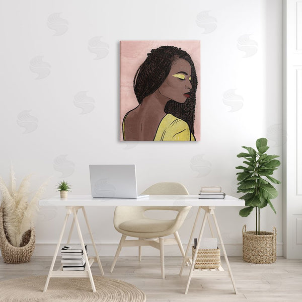 Stupell Industries Marcus Prime | African American Woman With Gold Glitz Eye Shadow Wall Art