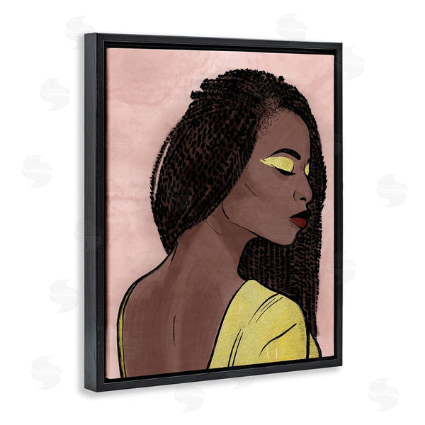 Stupell Industries Marcus Prime | African American Woman With Gold Glitz Eye Shadow Wall Art