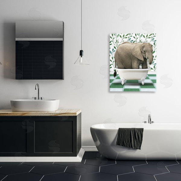 Stupell Industries Marcus Prime | Bathing Elephant On Green Wall Art