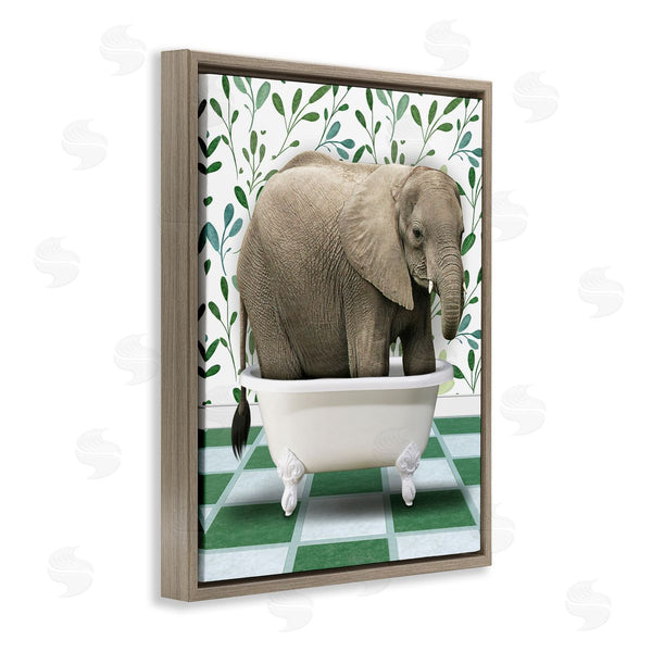 Stupell Industries Marcus Prime | Bathing Elephant On Green Wall Art