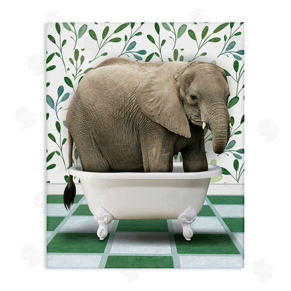 stupell industries Marcus Prime | Bathing Elephant on Green Wall Art