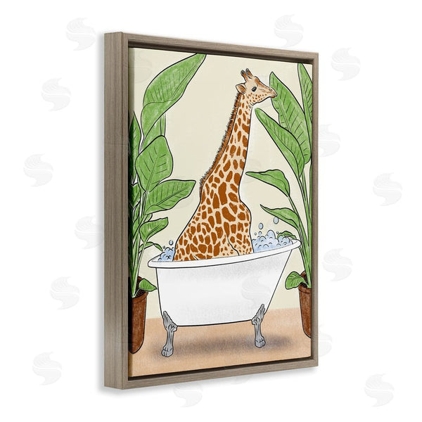 Stupell Industries Marcus Prime | Bathing Giraffe & Plants Wall Art
