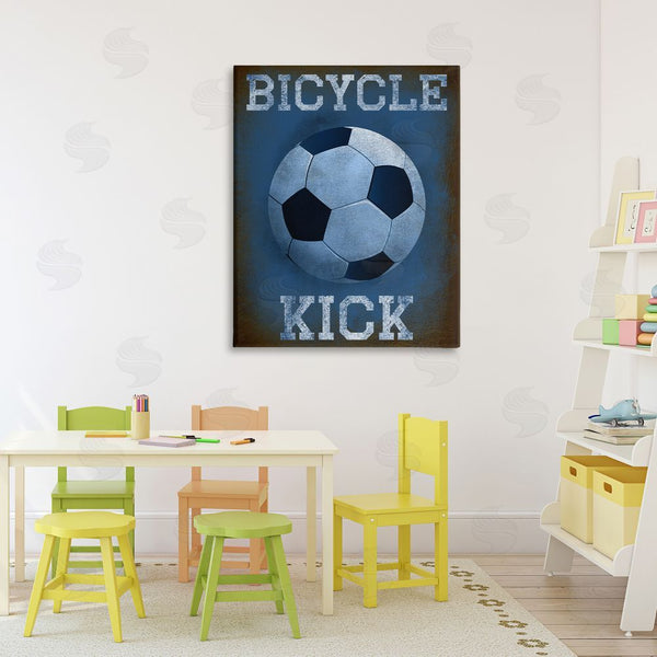 Stupell Industries Marcus Prime | Bicycle Kick Navy Sports