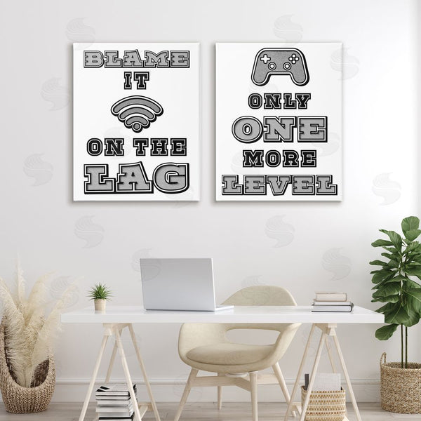 Stupell Industries Marcus Prime | Black & White Gamer Quotes Wall Art