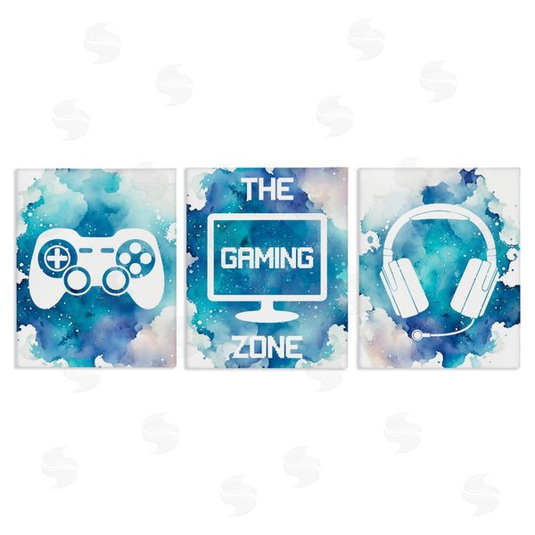 Stupell Industries Marcus Prime | Blue Gamer Splatters Wall Art