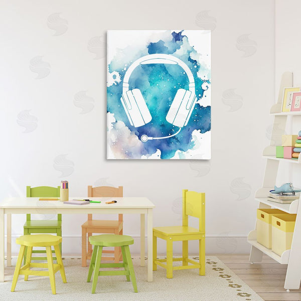 Stupell Industries Marcus Prime | Blue Headphone Splatter Wall Art