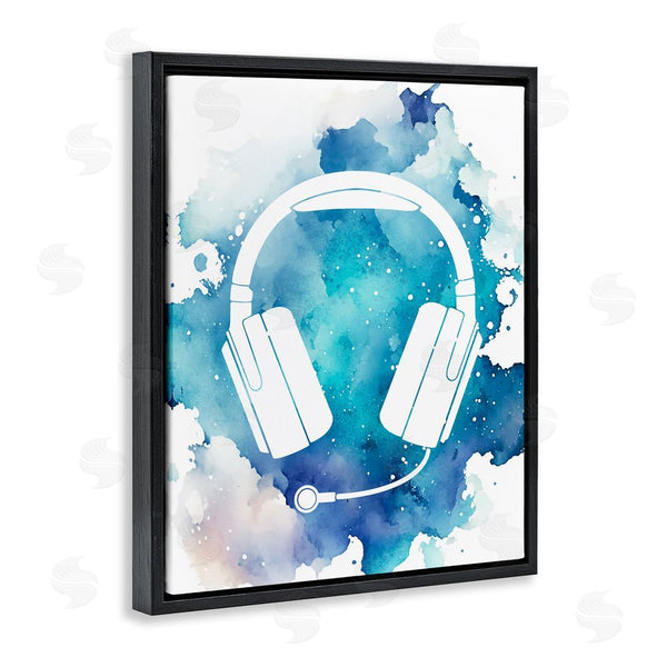 Stupell Industries Marcus Prime | Blue Headphone Splatter Wall Art