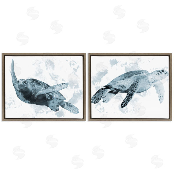 Stupell Industries Marcus Prime | Blue Weathered Turtle Portraits