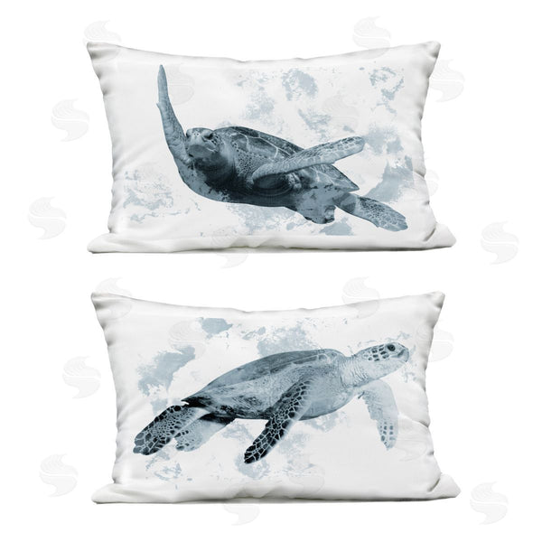 Stupell Industries Marcus Prime | Blue Weathered Turtle Portraits Printed Throw Pillow Set