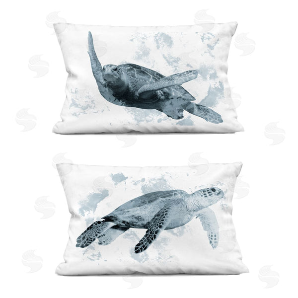 stupell industries Marcus Prime | Blue Weathered Turtle Portraits Printed Throw Pillow Set