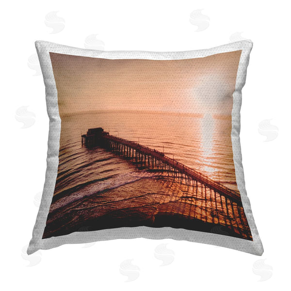 Stupell Industries Marcus Prime | Bright Sun Over Ocean Printed Throw Pillow
