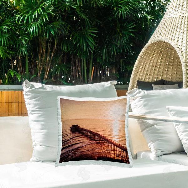 Stupell Industries Marcus Prime | Bright Sun Over Ocean Printed Throw Pillow