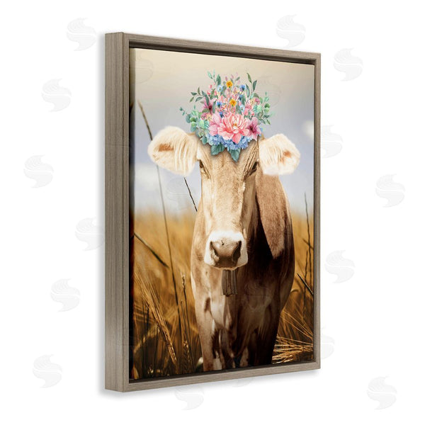 Stupell Industries Marcus Prime | Chatty Belle Cow With Florals Wall Art