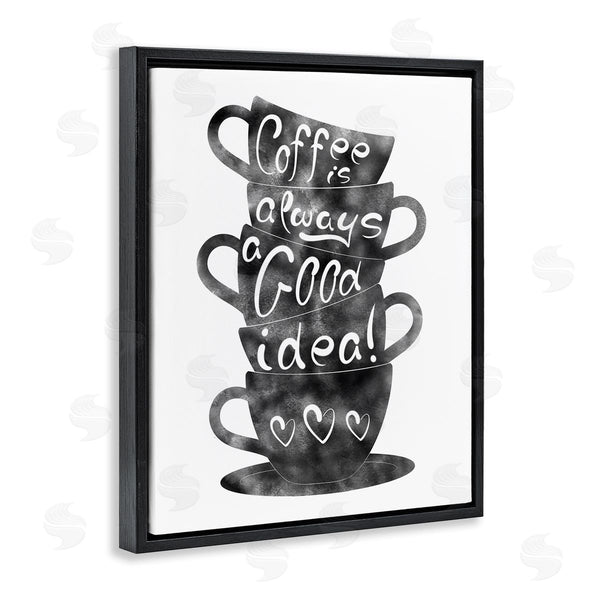 Stupell Industries Marcus Prime | Coffee Mugs Stacked & Phrase
