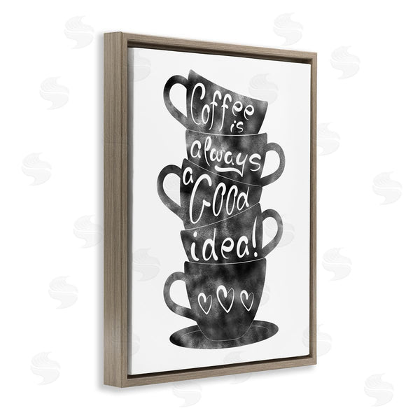Stupell Industries Marcus Prime | Coffee Mugs Stacked & Phrase