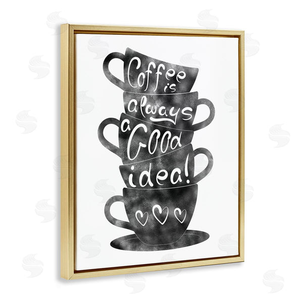 Stupell Industries Marcus Prime | Coffee Mugs Stacked & Phrase