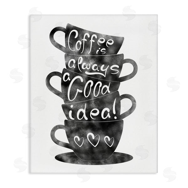 stupell industries Marcus Prime | Coffee Mugs Stacked & Phrase
