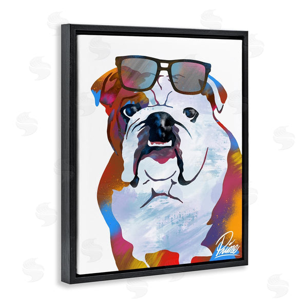 Stupell Industries Marcus Prime | Colorful Bulldog Portrait Stylish Sunglasses