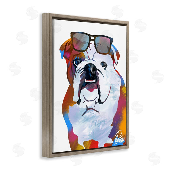 Stupell Industries Marcus Prime | Colorful Bulldog Portrait Stylish Sunglasses