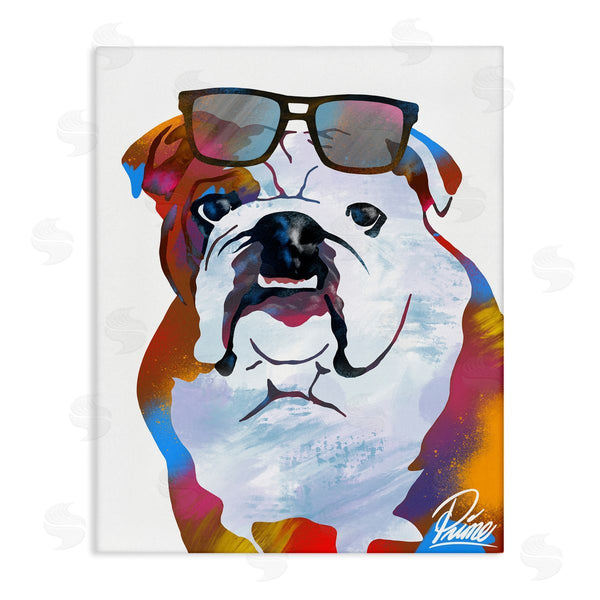 stupell industries Marcus Prime | Colorful Bulldog Portrait Stylish Sunglasses