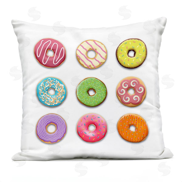 Stupell Industries Marcus Prime | Colorful Mixed Donuts Printed Throw Pillow