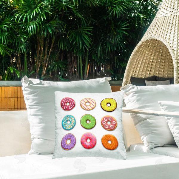 Stupell Industries Marcus Prime | Colorful Mixed Donuts Printed Throw Pillow
