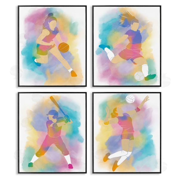 Stupell Industries Marcus Prime | Colorful Women's Sports Wall Art